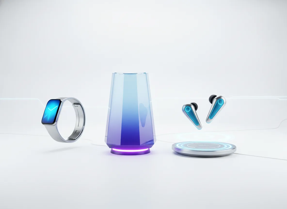 Sleek futuristic tech aesthetic, confident innovative mood, crisp